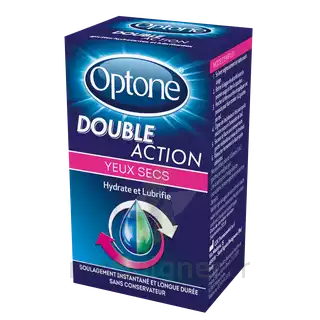 Optone Double Action Solution Oculaire Yeux Secs Fl/10ml à UGINE